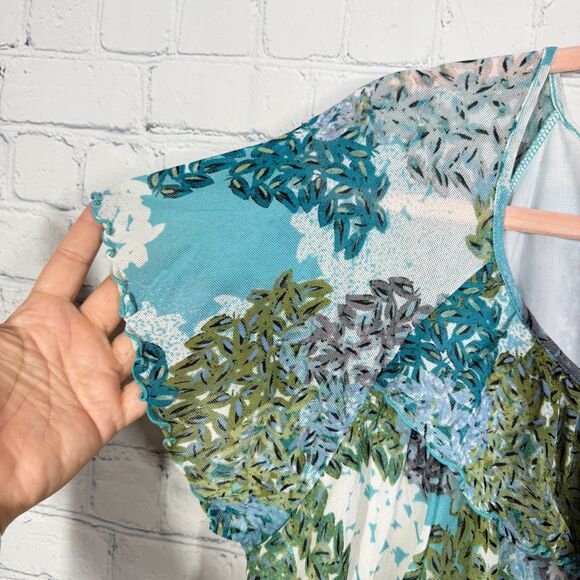 Fairy Ruffle Blouse Women Plus Size 2X Grunge Artsy Retro Layered Stretch Top - Picture 4 of 10